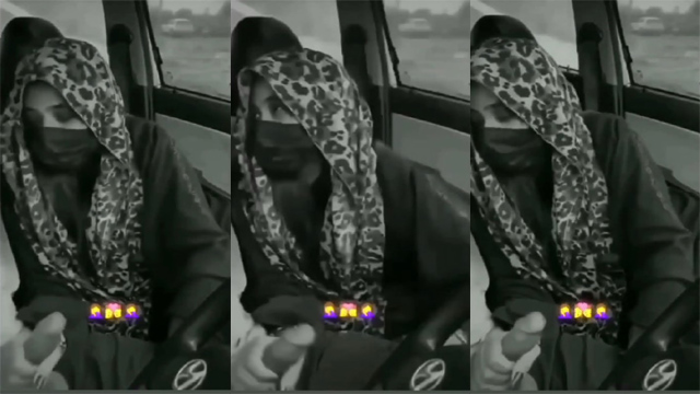 Muslim Hijabi Babe – Giving Handjob To Car